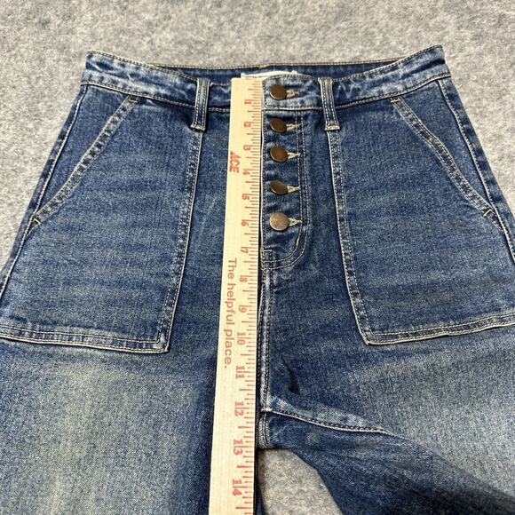 Nature Denim Women's Wide Leg Button Fly Jeans Size 26 Blue Medium Wash Denim - Picture 3 of 9